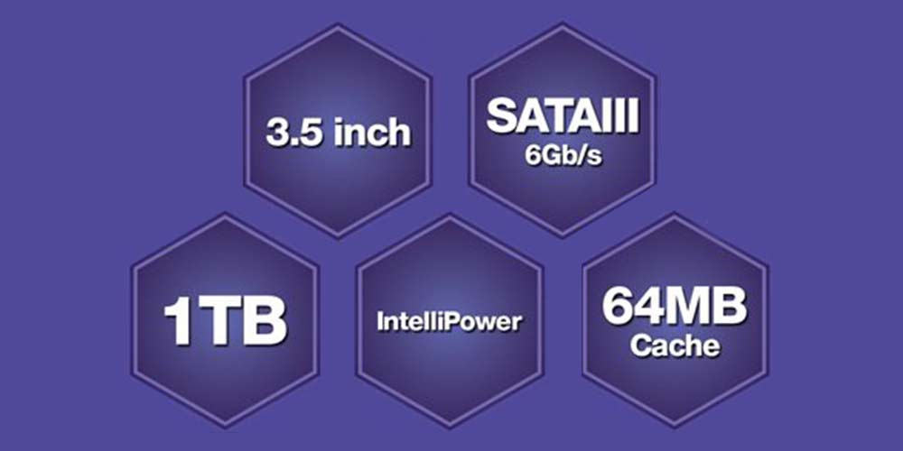 هارددیسک اینترنال وسترن دیجیتال مدل Purple WD10PURZ ظرفیت 1 ترابایت