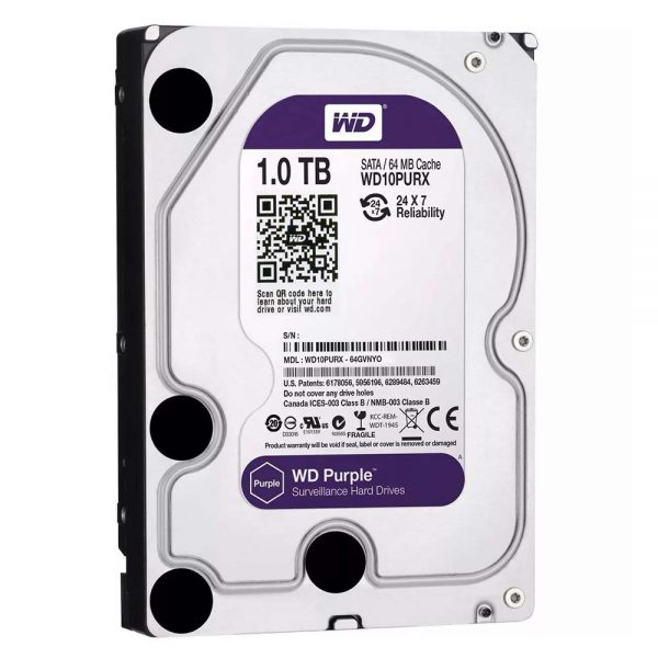 هارددیسک اینترنال وسترن دیجیتال مدل Purple WD10PURZ ظرفیت 1 ترابایت
