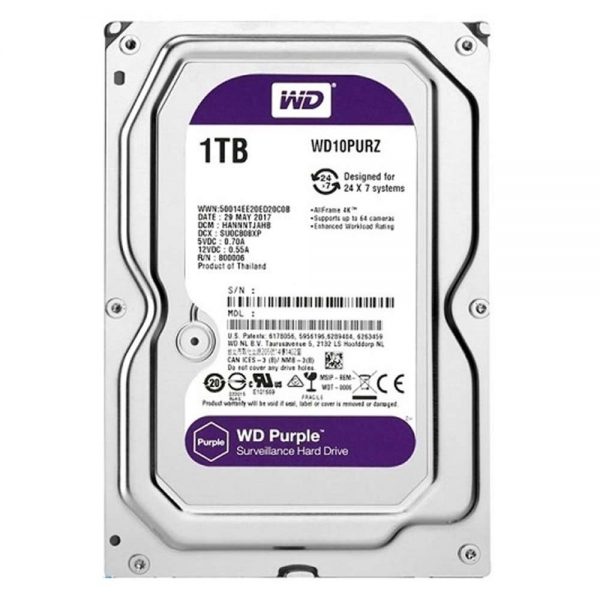 هارددیسک اینترنال وسترن دیجیتال مدل Purple WD10PURZ ظرفیت 1 ترابایت