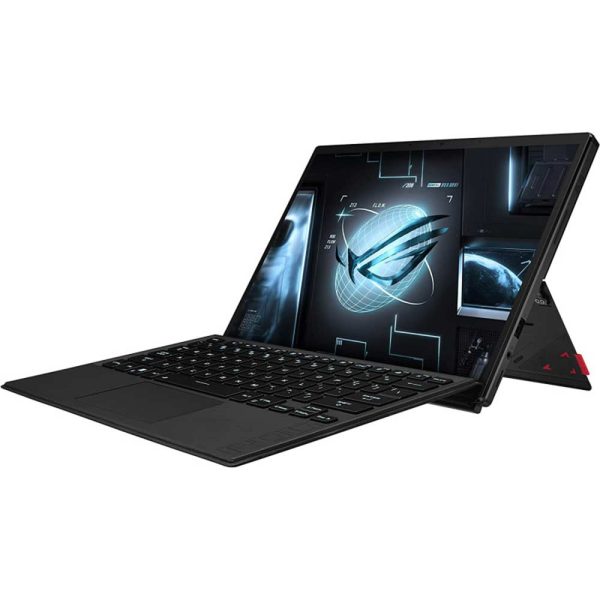 بررسی لپ تاپ ROG Flow Z13 لپ تاپ ROG Flow Z13 2022 قدرتمند و در عین حال انعطاف پذیر و قابل حمل است. سرعت عملکرد در طول بازی با نسخه آخر Core i9 12900H و گرافیک Nvidia RTX 3050TI ارتقا خوبی پیدا کرده است. لپ تاپ گیمینگ ایسوس GZ301ZE قابلیت پشتیبانی از گرافیک موبایل XG را به صورت جداگانه دارد که سرعت کارهای گرافیکی رو به نحو خوبی بالا می‌برد. با این می‌تونید بازیتونو با انتخاب یک صفحه نمایش WUXGA کامل کنید. با لپ تاپ ROG FLOW Z13 GZ301ZE هرجایی که ذهن خلاقت میخواد ببرتت، باهاش برو!! ? طراحی لپ تاپ FLOW Z13، طراحی هاشورخورده زیبا سریع، روان، منعطف. اولین لپ تاپ گیمینگ 13 اینچی از سری ROG FLOW لپ تاپ ایسوس تطبیق‌پذیری بالایی رو ارائه میده. وزن کم شاسی و ساختار قوی‌ به حمل راحت‌تر اون کمک میکنه. لپ تاپ FLOW Z13 GZ301ZE با طراحی کوچک و باریکش به راحتی در کیف‌های کم جا قرار میگیره، و باعث میشه فضای بیشتری برای بازیت داشته باشی. قدرتت رو انعطاف بده و انتظاراتت از یک لپ تاپ گیمینگ که راحت تر از اون چیزی که فکر کنی قابل حمله رو بالا ببر. تو فضاهای کوچک روی حالت ایستاده یا چادر قرارش بده تا نمایشگر رو به راحتی به اشتراک بزاری، و با خنک کننده ای که تا 8 درجه دمای پردازنده رو کاهش میده فعالیتت رو ارتقا پیدا بده. عملکرد سخت افزاری لپ تاپ ROG FLOW Z13 2022، قدرت رو همیشه حس کن! کوچک‌تر شدن بدون قربانی کردن قدرت! شاسی جمع و جور و فوق سبک ROG Flow Z13 GZ301ZE انجام وظایف رو با پردازنده‌ ارتقا یافته Core i9 12900H سرعت میده. گرافیک RTX 3050TI بازی هر روزت رو دلپذیر و راحت می‌کنه، دو رم 8GB آنبورد که قابلیت ارتقاء ندارد. با خیال راحت و هرجایی که دلت خواست و هوس کردی خلق کن، طراحی کن و بازی کن. صفحه نمایش ASUS FLOW Z13، دیدت رو گسترش بده! تطبیق پذیری لپ تاپ ایسوس ROG Flow Z13 2022 با انتخاب صفحه نمایش‌هایی که تجربه بازی و طراحی رو به صورت جدی براتون فراهم میکنه، گسترش پیدا کرده. برای بازی فوق العاده روان، صفحه نمایش FHD+ 120 هرتزی را انتخاب کنید. این نمایشگر لبه به لبه دارای طول بیشتر و فضای بیشتر برای نوارابزار و صفحه‌ها هست. پشتیبانی از قلم و تاچ صفحه نمایش باعث میشه که تجربه بصریتون برای سرگرمی و هنر متعادل تر بشه. سیستم خنک کننده لپ تاپ ROG Flow Z13 GZ301ZE، خنک کننده قوی با اندازه کوچکتر برای نمایش عملکرد عالی در دستگاهی 13.4 اینچی ، ما تمام جنبه‌های سیستم خنک کننده خود را بهبود بخشیدیم. ماژول حرارتی خود تمیز کننده ما دارای لوله‌های گرمایی مسطحی هست که نسبت به کوچکی سیستم بیش از حد به هیت سینک‌ها و خروجی‌های فن متصل شده، و در عین حال CPU را در دمای مطلوب نگه می دارد. این خنک کننده باعث می شود عملکرد قوی تری رو شاهد باشیم. قابل حمل بودن لپ تاپ Flow Z13، وزن کمتر و دوام بیشتر با لپ تاپ ایسوس GZ301ZE بهینه شده فراتر از حد انتظار بروید. با قابلیت بیش از 10 ساعت پخش ویدیو، میتونی همیشه سرگرم بمونی و هرجایی بتونی به کارات برسی. با وجود شارژر Type-C 100 واتی که کوچکتر و سبک تر از آداپتورهای استاندارد لپ تاپ‌های گیمینگ شده و در عین حال هنوزم شما رو راضی نگه میداره و در عملکردتون خدشه‌ای ایجاد نمیشه از کار کردن لذت ببرین. شارژر USB-C شارژدهیتون رو افزایش میده، بنابراین دیگه میتونین جستجو رو برای دیواری که پریز داره متوقف کنین. Flow X13 asus سیستم صوتی لپ تاپ ASUS ROG FLOW Z13، صدای واضح و شفاف صدای فوق عالی رو بدون توجه به اینکه کجا هستید تجربه کنید! صدا با کانال مجازی 5.1.2 که شما رو احاطه میکنه و قدرت گرفته از فناوری Dolby Atmos هست و شما رو در مرکز واقعه قرار میده. صدا رو زیاد کنید و ازش لذت ببرید. سیستم حذف نویز دوگانه صدای ورودی و خروجی رو بهینه میکنه، و باعث میشه صدا توی استریم، چت و ضبط صدا شفاف تر از همیشه باشه. صداهای ناخواسته رو فیلتر کنید تا مطمئن شوید خلاقیتتون داره به طور کامل شکوفا میشه. اتصالات Flow Z13، تجربه تون رو ارتقا بدین! لپ تاپ ROG Flow Z13 GZ301ZE 2022 با وجود سایز کوچکش، همه درگاه‌هایی که برای بازی یا کار بهشون احتیاج دارید رو داره. چند نمایشگر رو به صورت همزمان ساپورت میکنه. به یک صفحه تلویزیون بزرگ متصل میشه. میتونین از درگاه‌های USB مورد علاقه تون استفاده کنین. ارزش خرید لپ تاپ ROG Flow Z13 با توجه به سخت افزار قوی، طراحی کارآمد و قابل حمل، صفحه نمایش 120 هرتزی میشه گفت لپ تاپ ایسوس سری ROG مدل GZ301ZE از ارزش خرید نسبتا بالایی برخودار هست. نقاط قوت صفحه نمایش +FHD صفحه نمایش 13.4 اینچ سخت افزار قوی قابلیت حمل آسان کیبورد با بک لایت نقاط ضعف به جا ماندن اثر انگشت روی تاچپد RAM آنبرد منبع: ASUS محصولات مرتبط